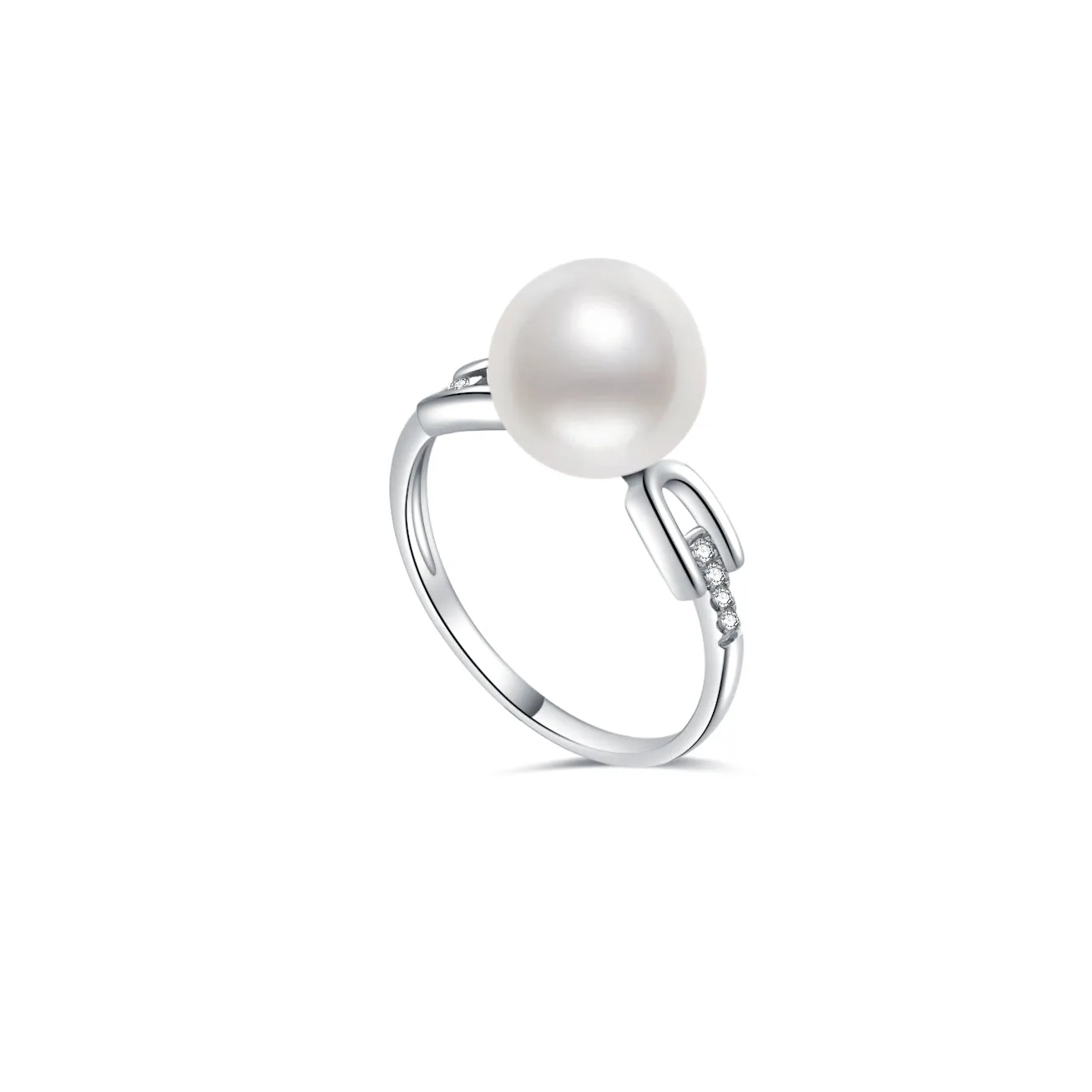 18K Diamond Australian White South Sea Pearl Ring KR00055