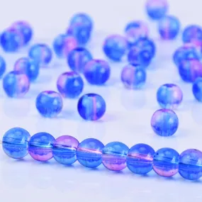 6mm Glass Round Beads Glass Ball Beads Czech Glass round Seed Beads Jewelry Making Beading Supplies Blue Violet 50pcs