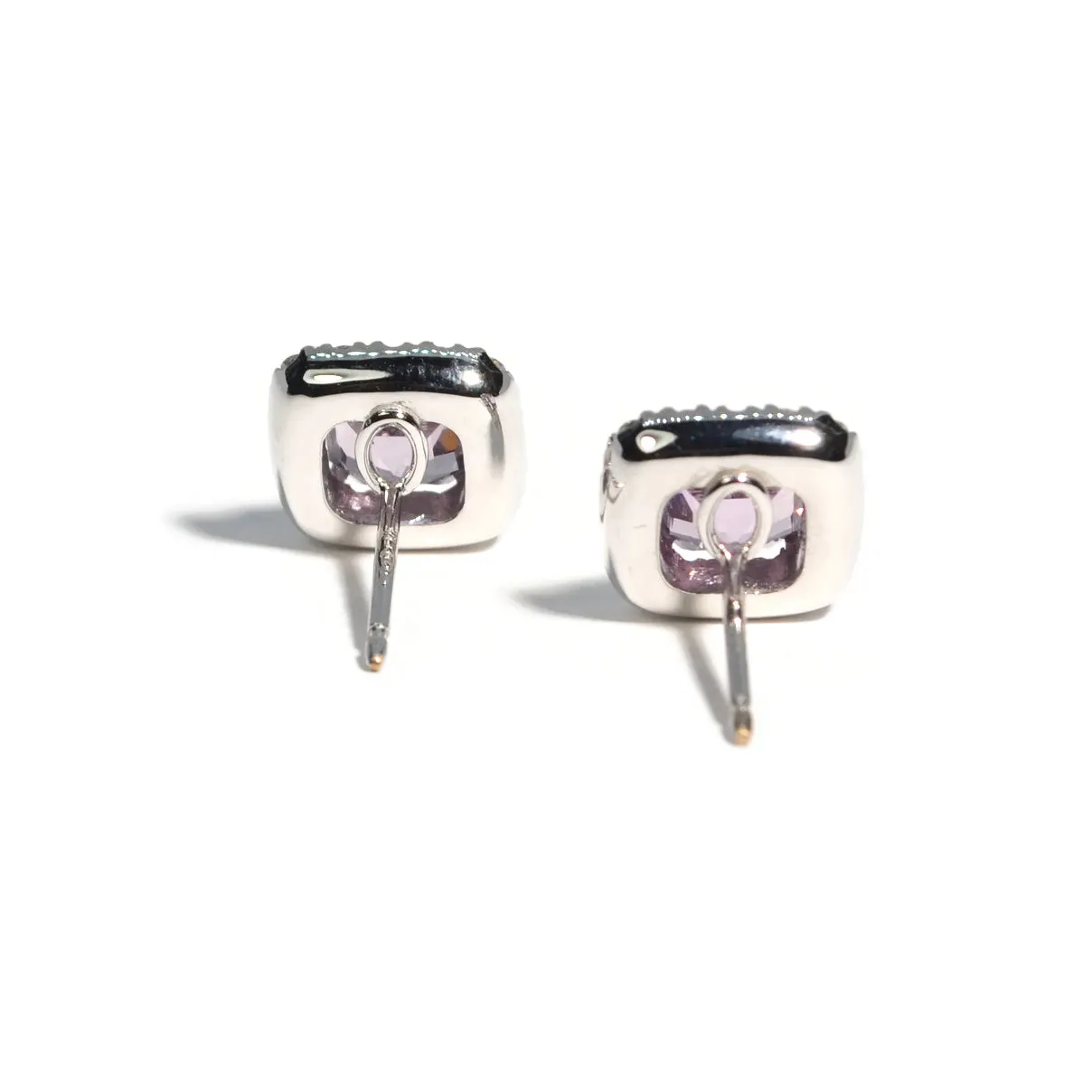 A & Furst - Dynamite - Stud Earrings with Lavender Spinel and Diamonds, 18k White Gold