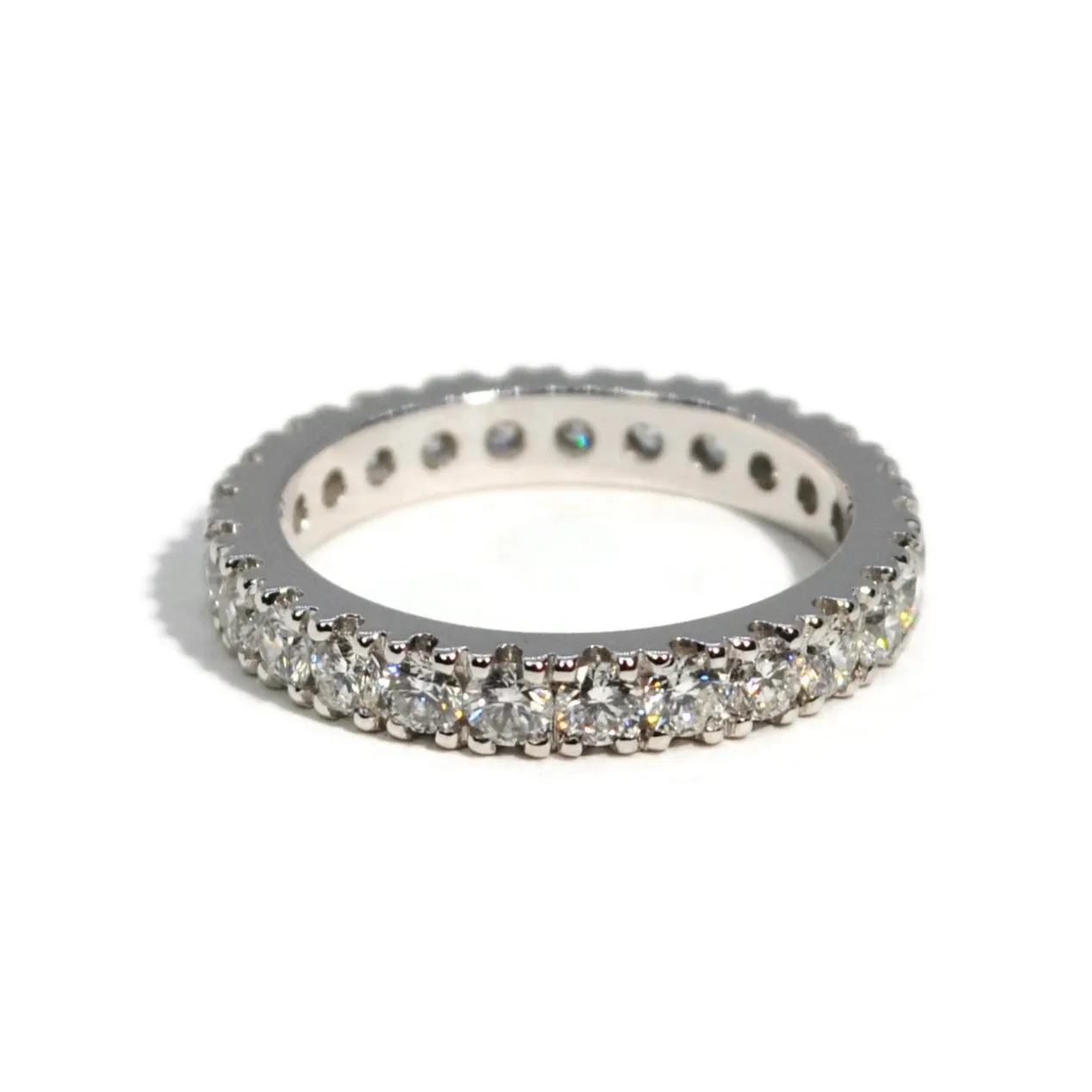 A & Furst - France - Eternity Band Ring with White Diamonds all around, 18k White Gold