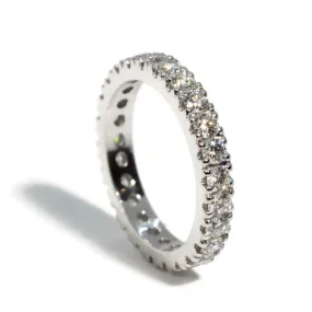 A & Furst - France - Eternity Band Ring with White Diamonds all around, 18k White Gold