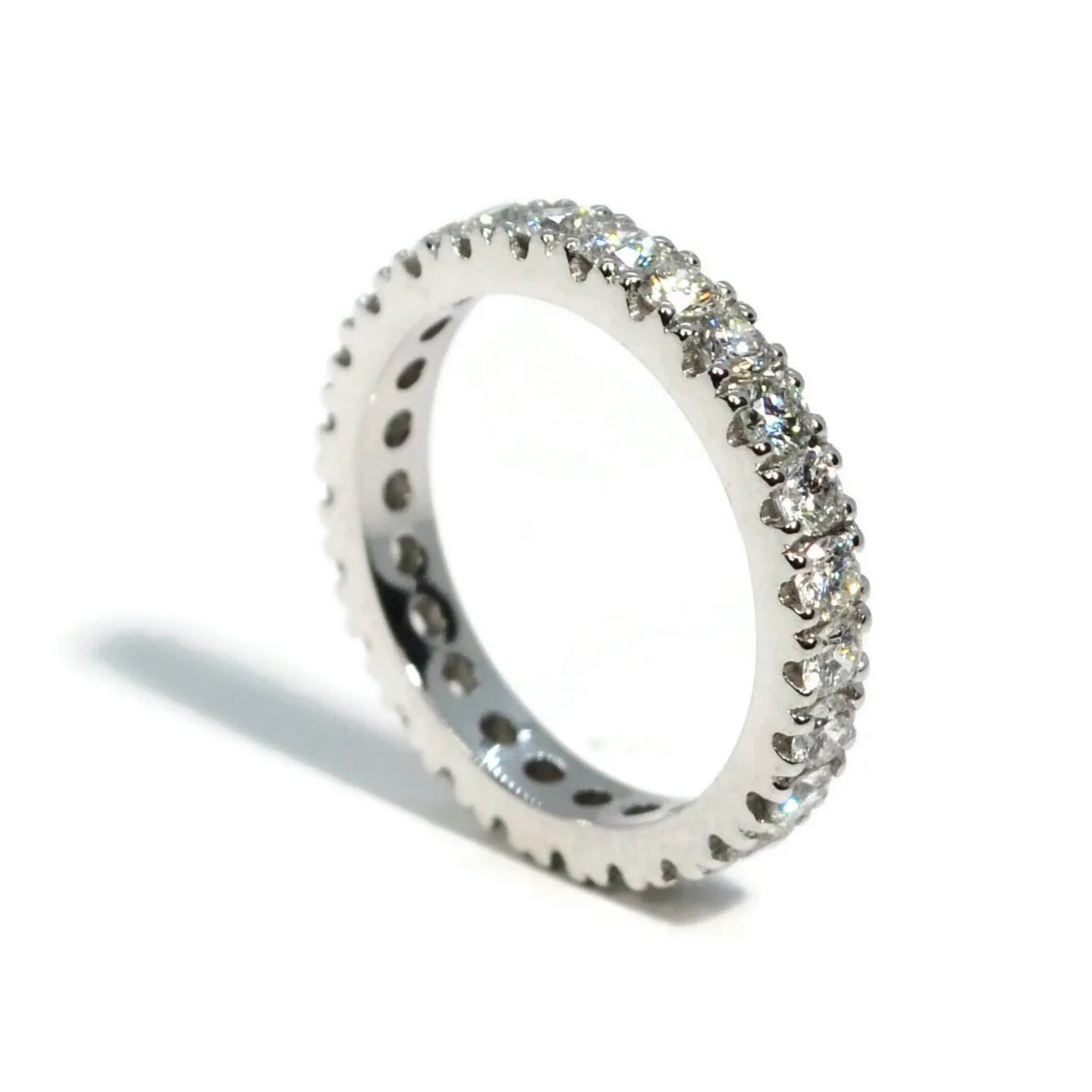 A & Furst - France - Eternity Band Ring with White Diamonds all around, 18k White Gold