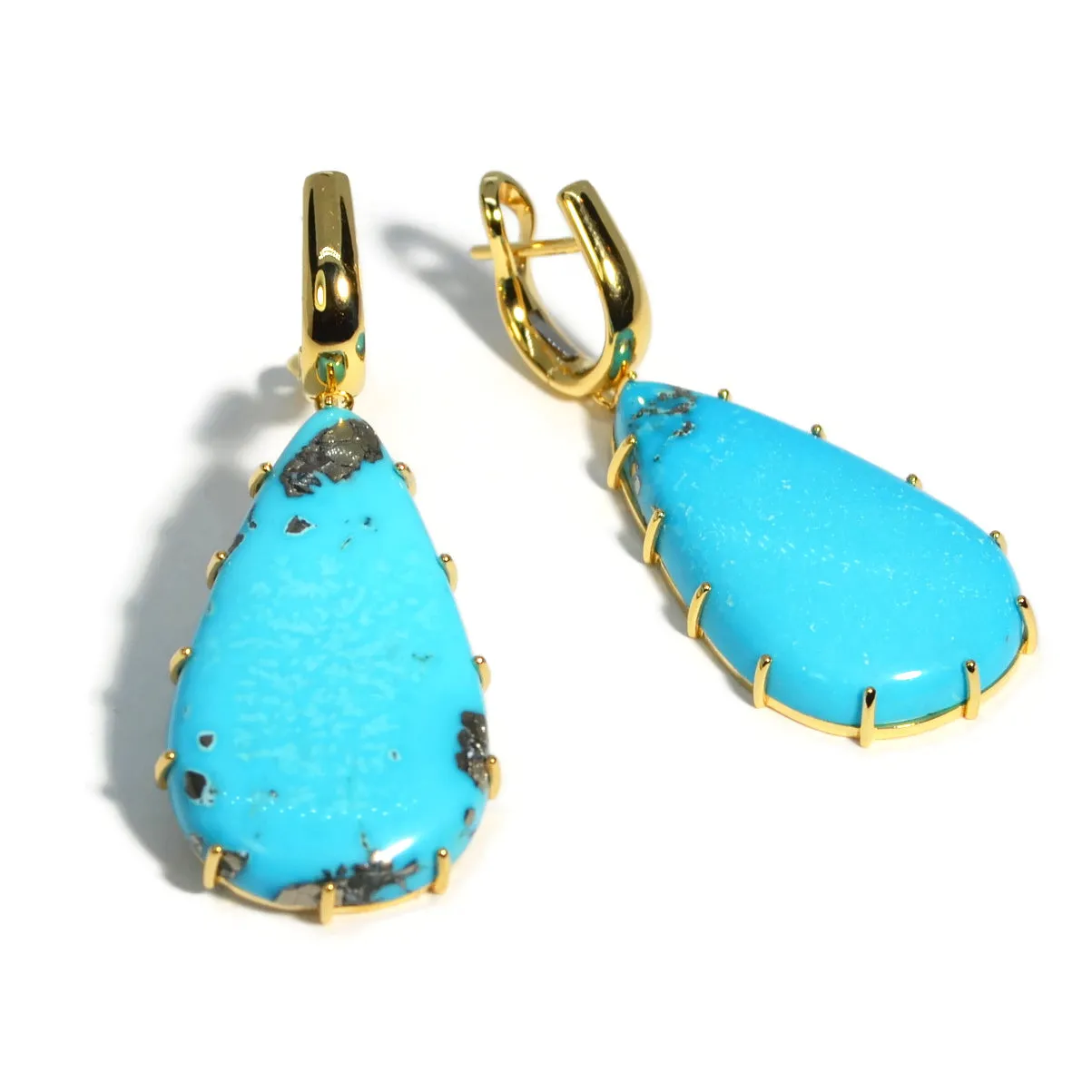 A & Furst - Sole - Drop Earrings with Turquoise, 18k Yellow Gold