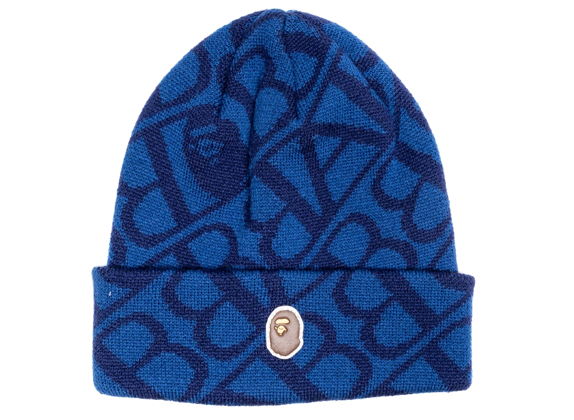 A Bathing Ape Sport Monogram Knit Cap in Blue xld