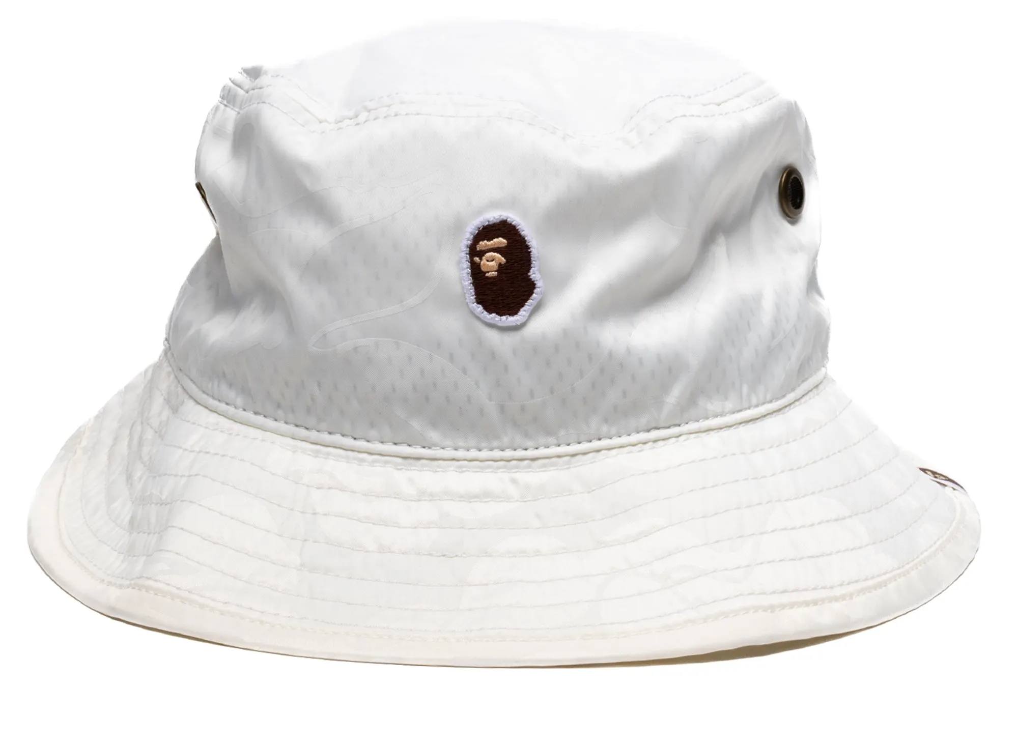 A Bathing Ape Tonal Solid Camo Bucket Hat in Ivory