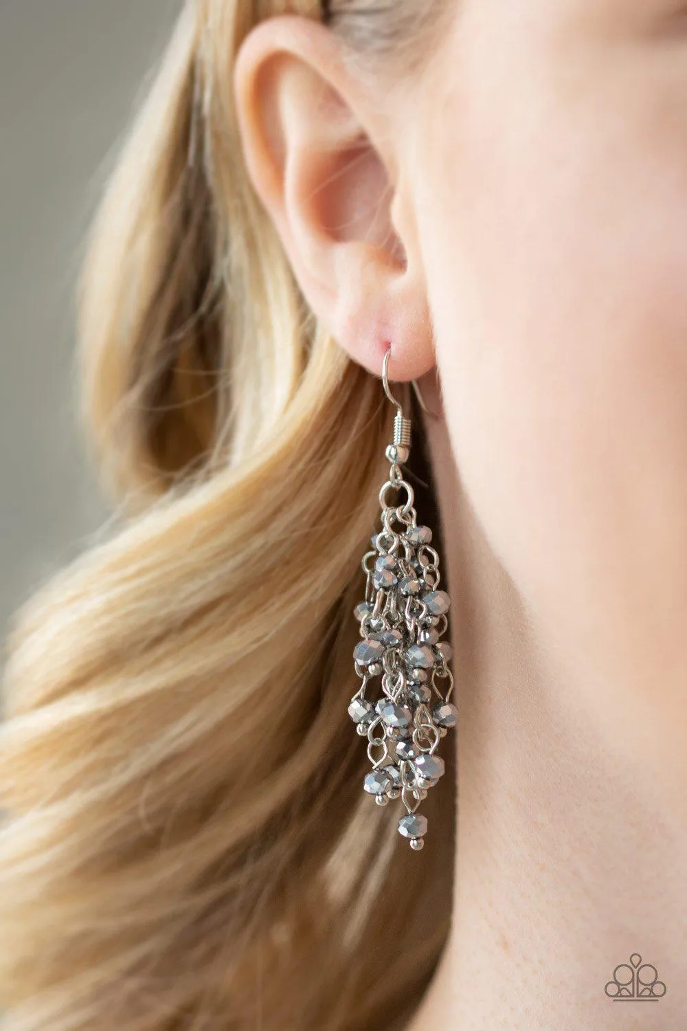 A Taste Of Twilight Silver Earrings - Paparazzi Accessories