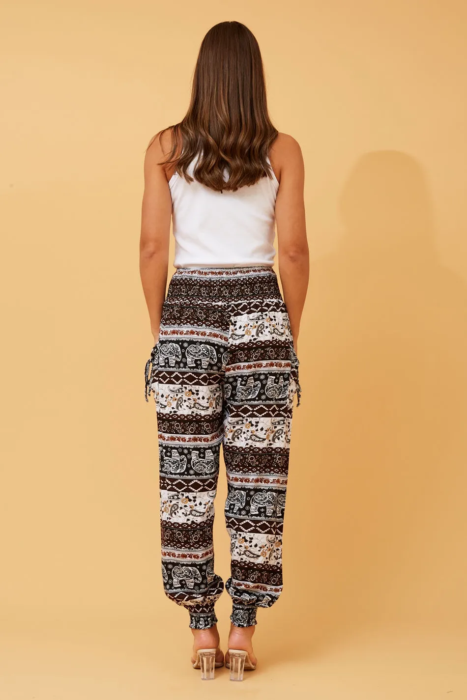 ABSTRACT PRINT BOHO HAREM PANTS