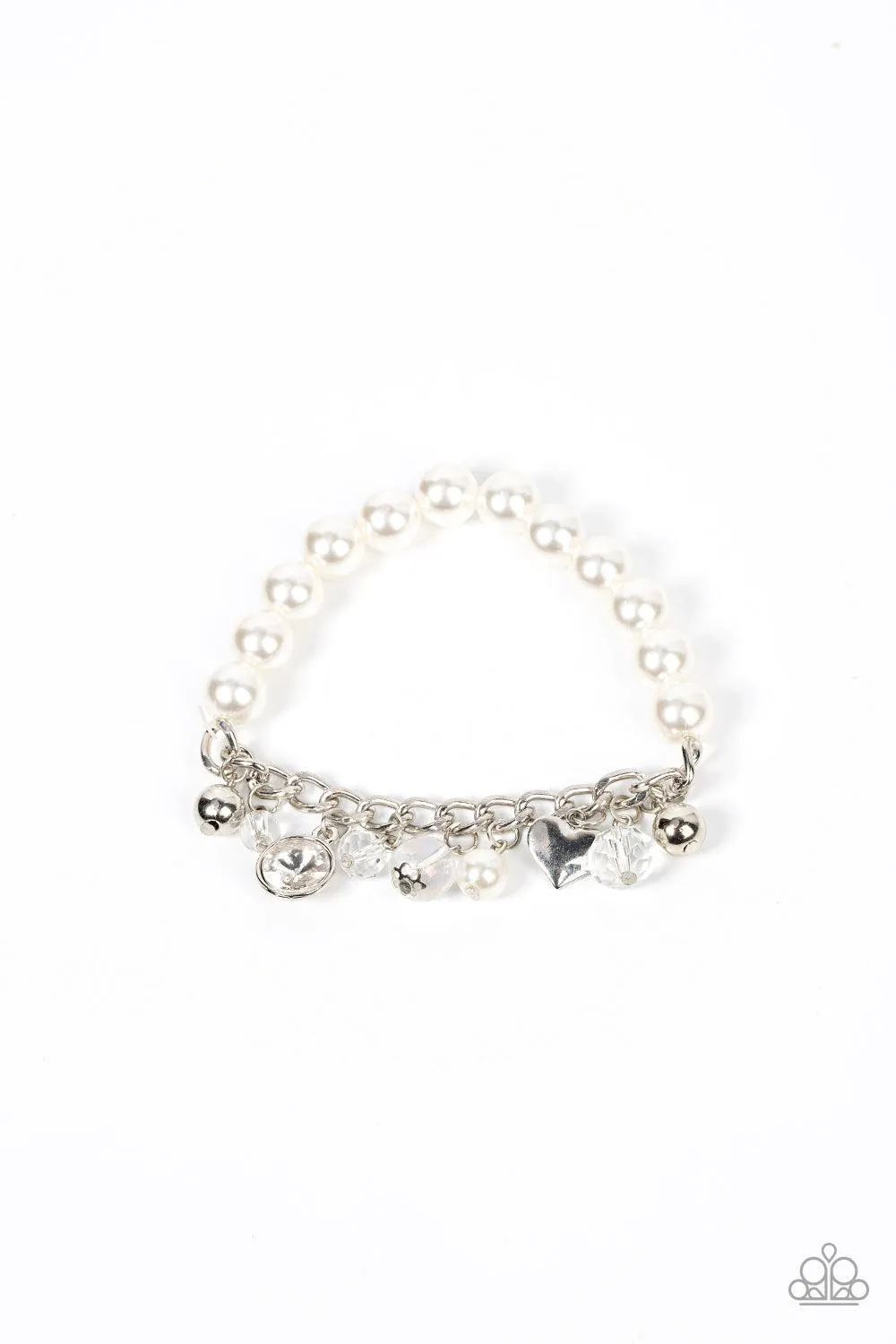 Adorningly Admirable White Pearl & Charm Bracelet - Paparazzi Accessories