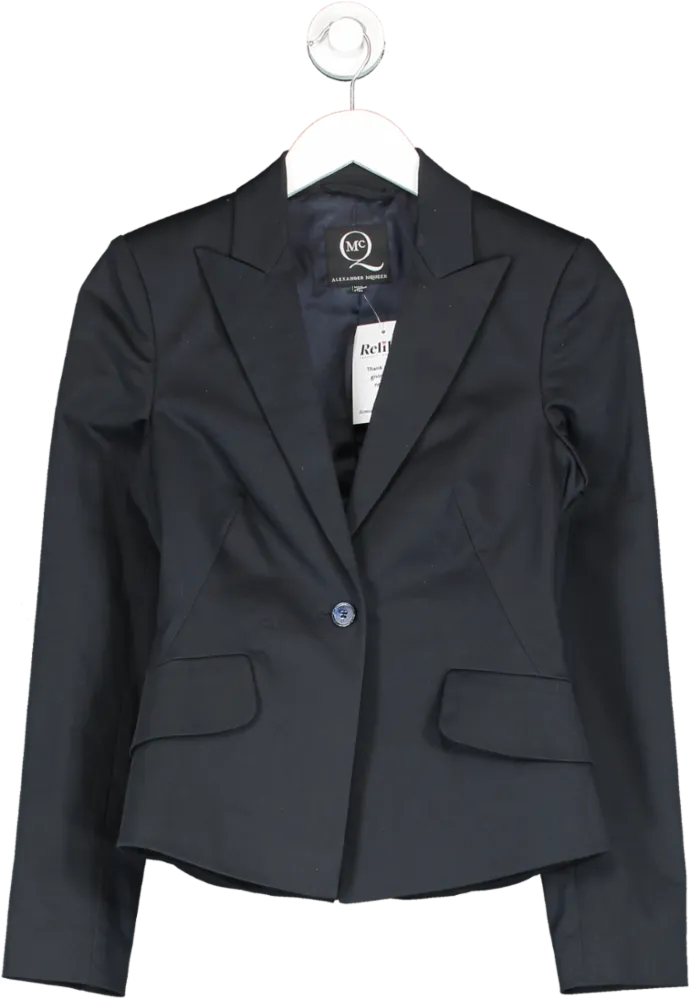 Alexander McQueen Blue Black Blazer UK XXS