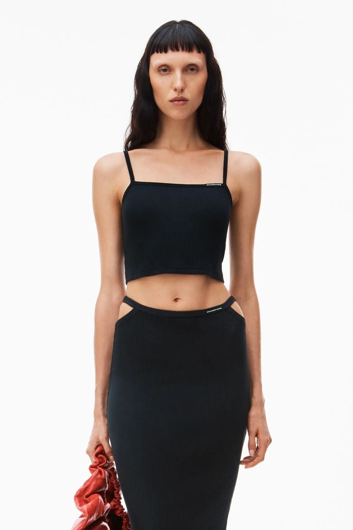 alexanderwang.t Ribbed Logo Cami Top - Black