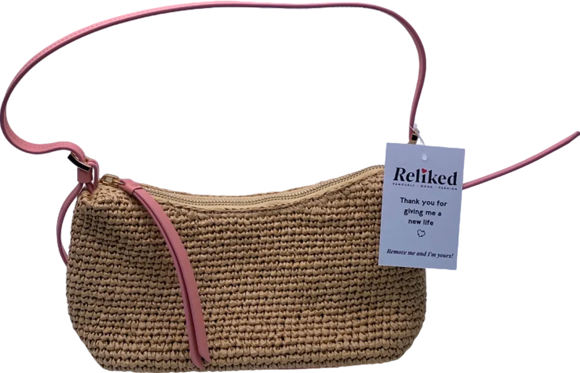 & Other Stories Tan Pink Woven Crossbody Bag