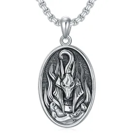 Anubis Necklace 925 Sterling Silver Pendant Jewerly for Men Women Him