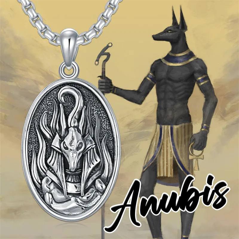 Anubis Necklace 925 Sterling Silver Pendant Jewerly for Men Women Him