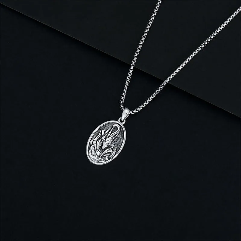 Anubis Necklace 925 Sterling Silver Pendant Jewerly for Men Women Him