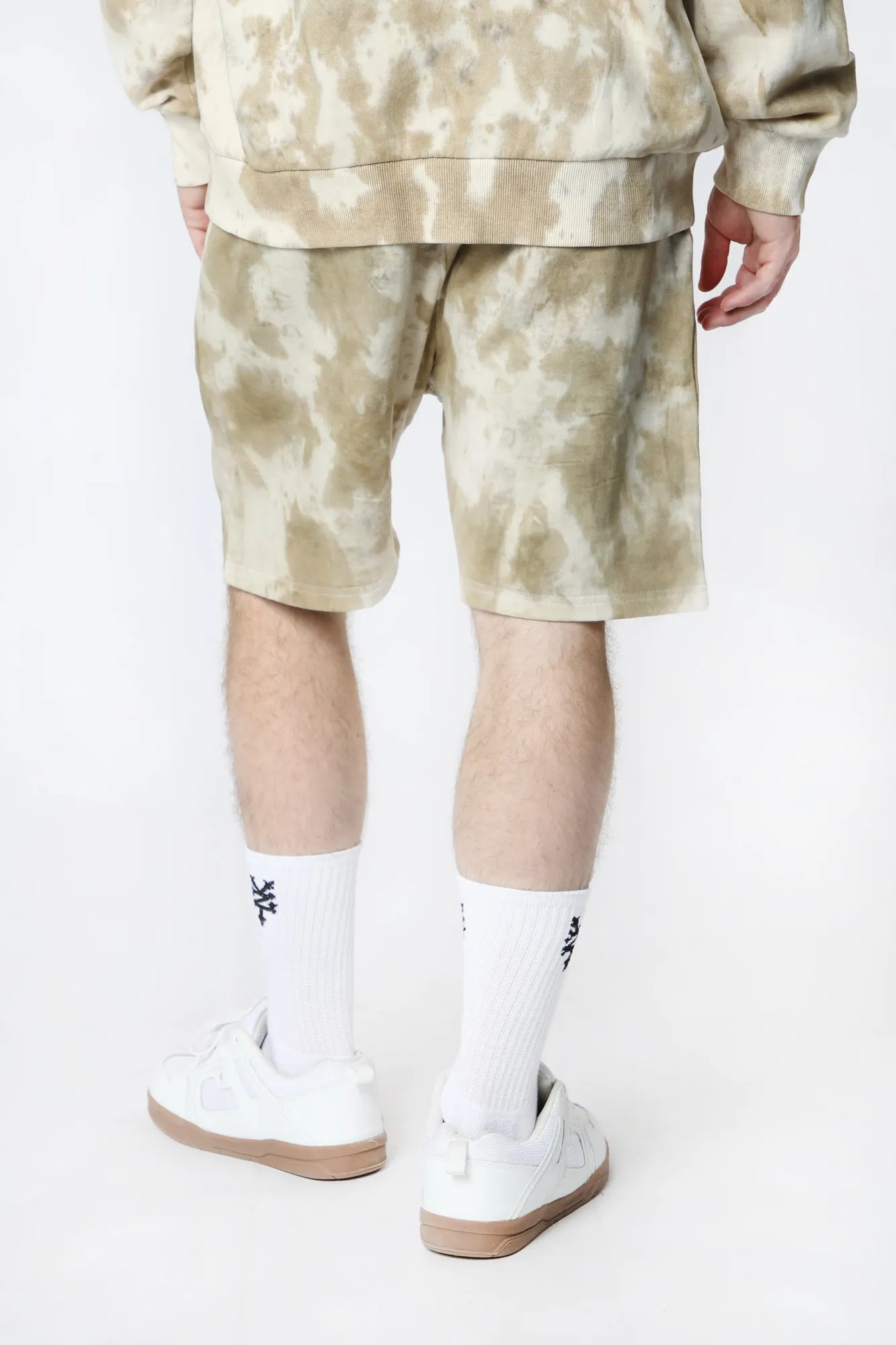 Arsenic Mens Tie-Dye Fleece Shorts