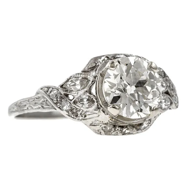 Art Deco Engagement Ring, Old European 1.54ct.