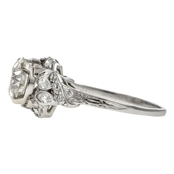 Art Deco Engagement Ring, Old European 1.54ct.