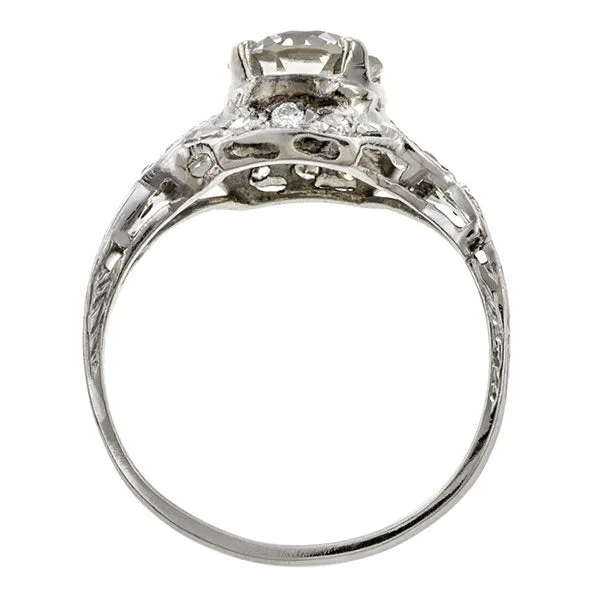 Art Deco Engagement Ring, Old European 1.54ct.