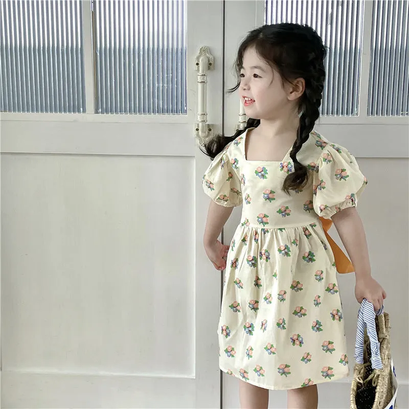 Baby Kid Girls Flower Print Dresses