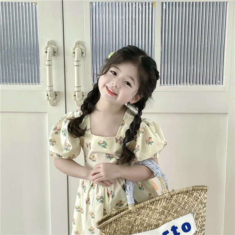 Baby Kid Girls Flower Print Dresses