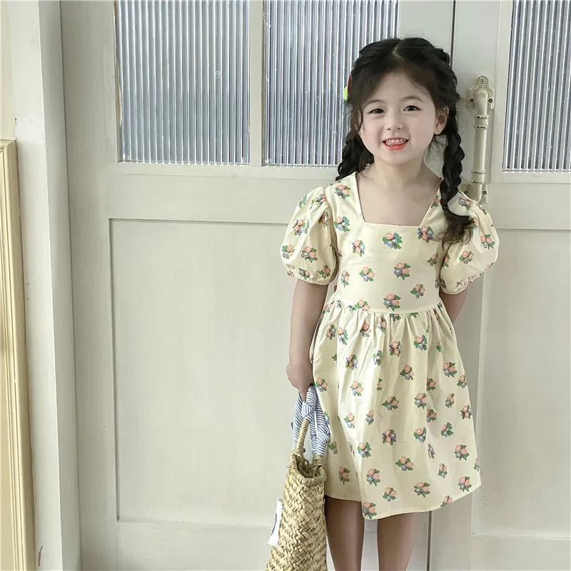 Baby Kid Girls Flower Print Dresses