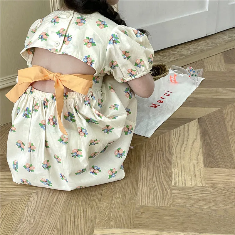 Baby Kid Girls Flower Print Dresses