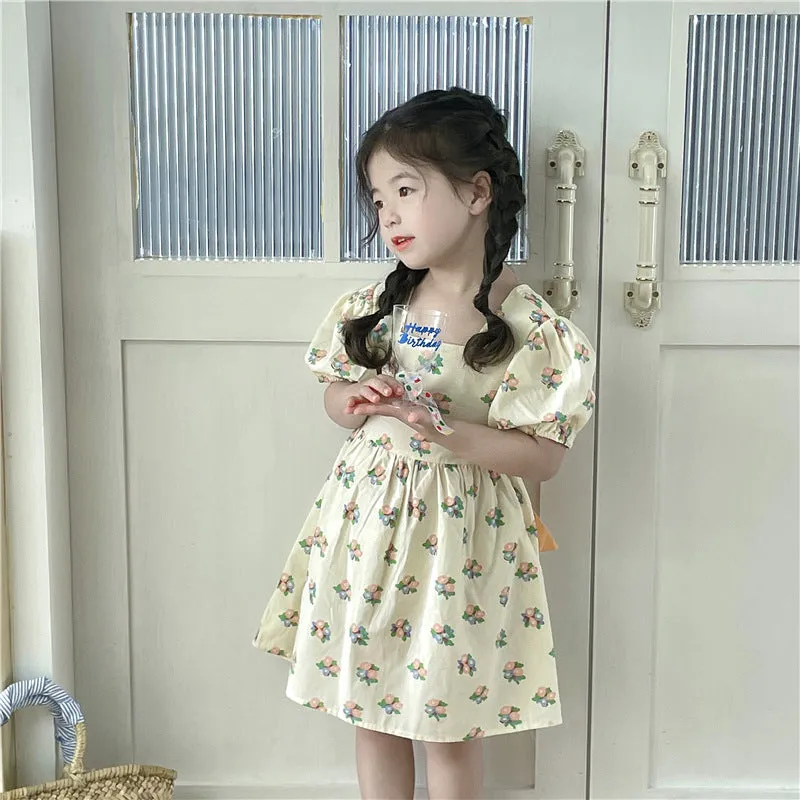 Baby Kid Girls Flower Print Dresses