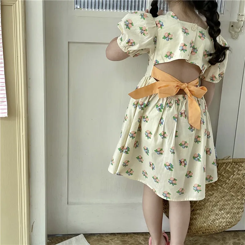 Baby Kid Girls Flower Print Dresses