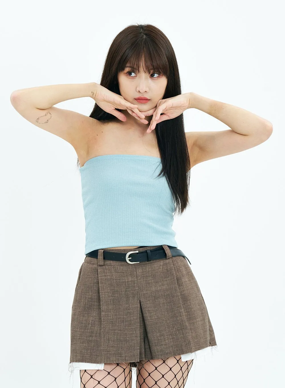 Basic Knit Cropped Tube Top CA20