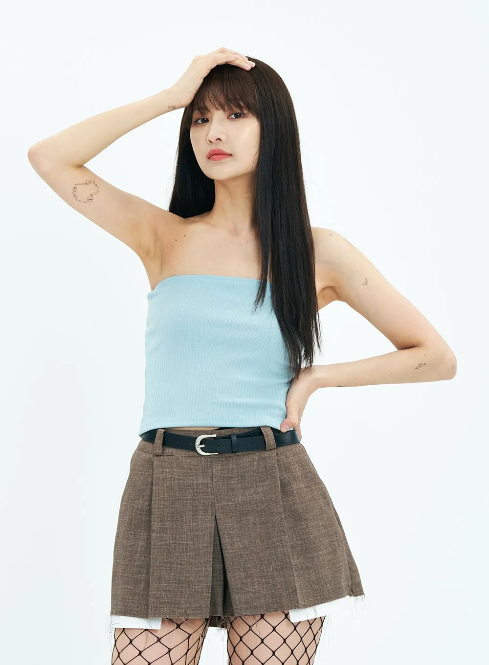 Basic Knit Cropped Tube Top CA20