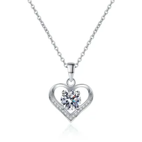 Beating Heart Sweet Moissanite Heart Necklace