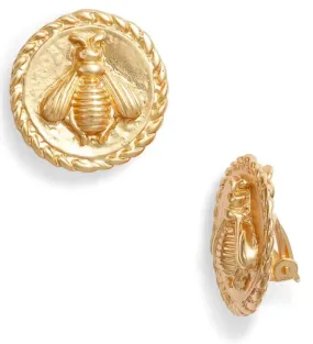 Bee clip-on earrings