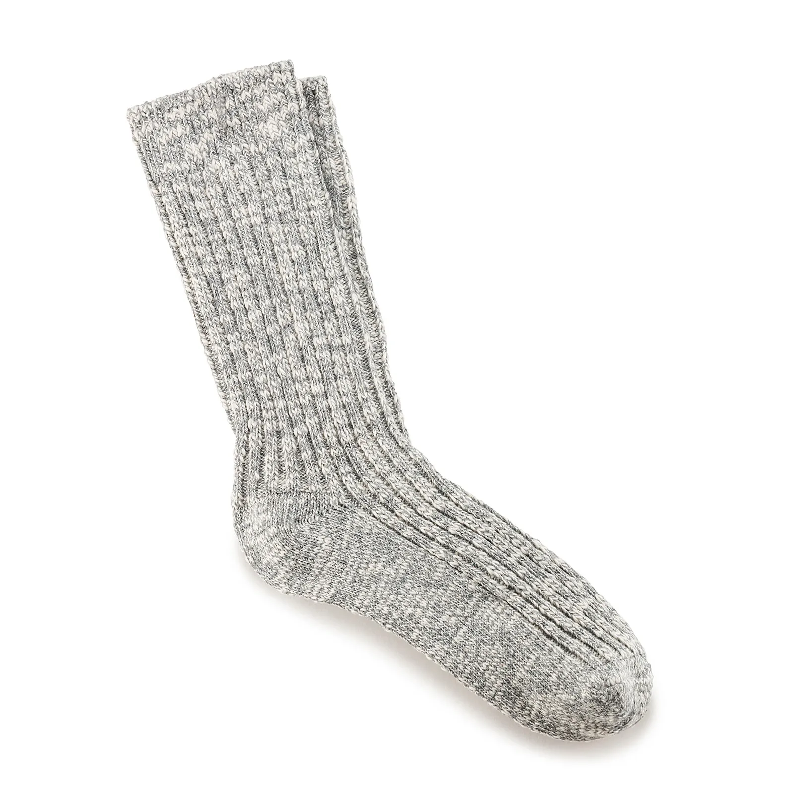 Birkenstock Cotton Slub Crew Sock (Men) - Gray/White