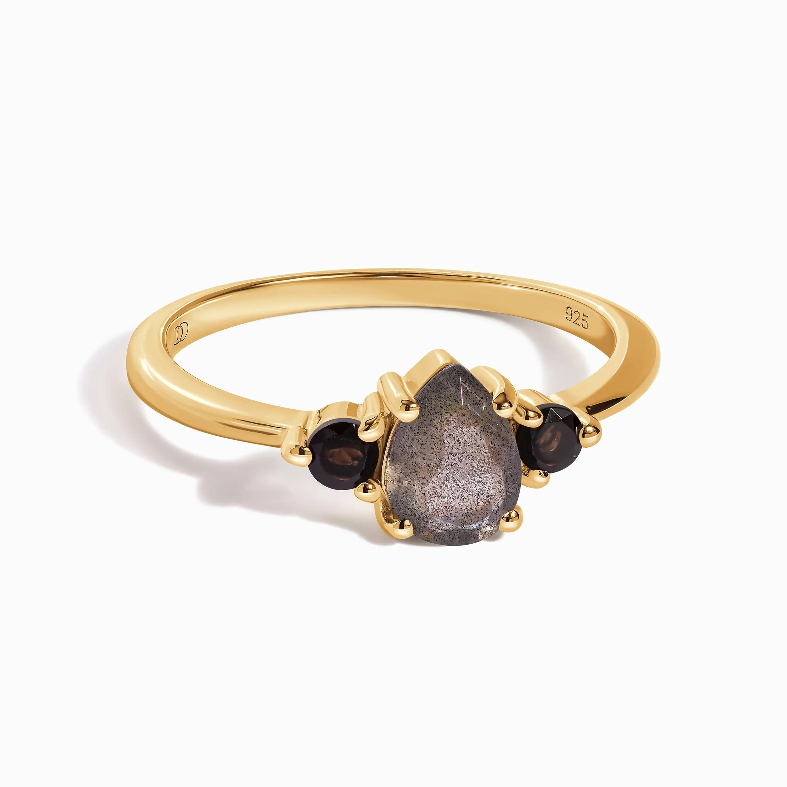 Black Obsidian Labradorite Ring - Lania