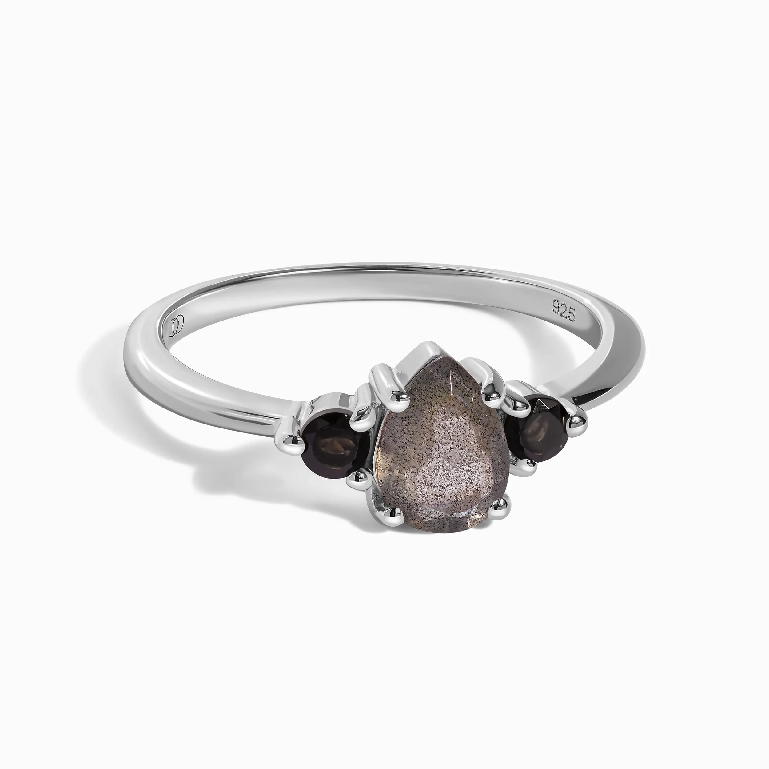 Black Obsidian Labradorite Ring - Lania