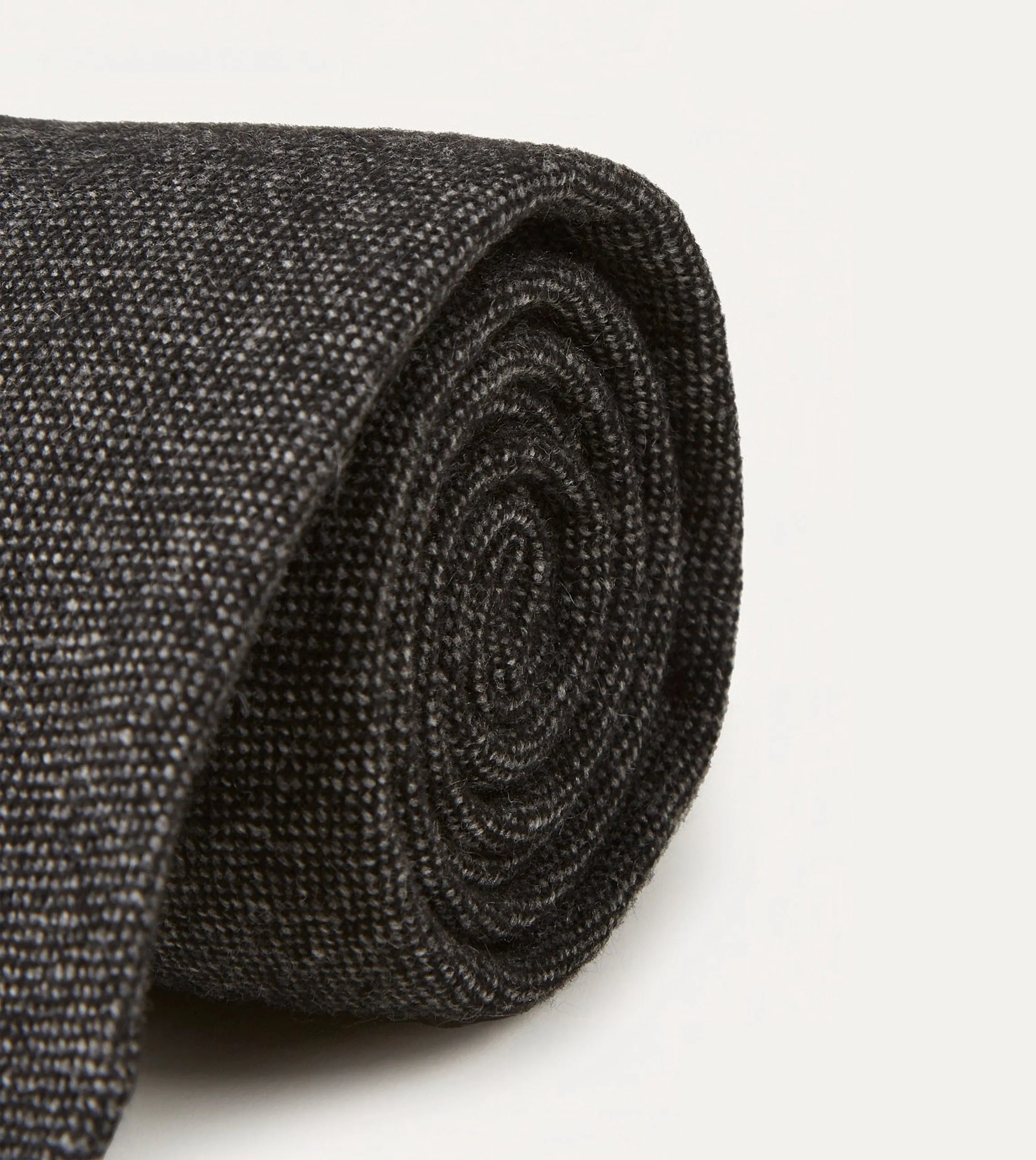 Black Pure Cashmere Solid Hand Rolled Tie