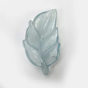 BLUE AQUAMARINE Gemstone Carving  : 13.50cts Natural Untreated Aqua Hand Carved Leaf 33*18mm (With Video)