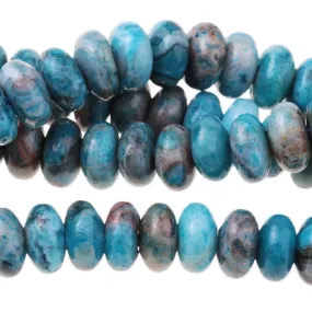 Blue Crazy Lace Agate 8mm Rondelle Large Hole 8-Inch