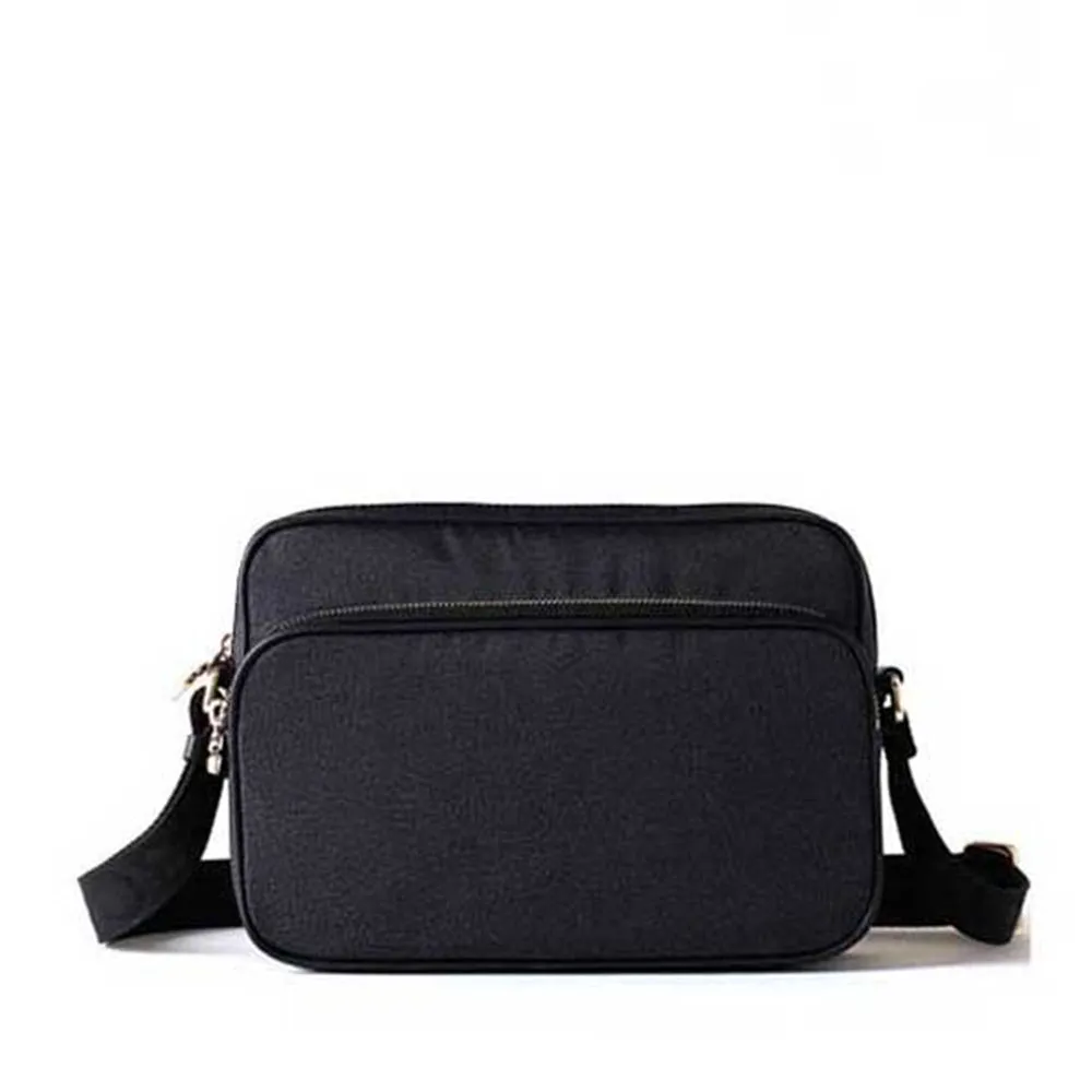 Borsa a Tracolla Small BORBONESE in Tessuto Riciclato stampa OP Dark Black