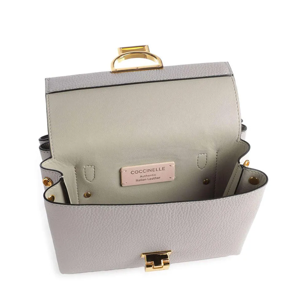 Borsa Donna a Mano con Tracolla COCCINELLE in Pelle Linea Arlettis colore Light Grey