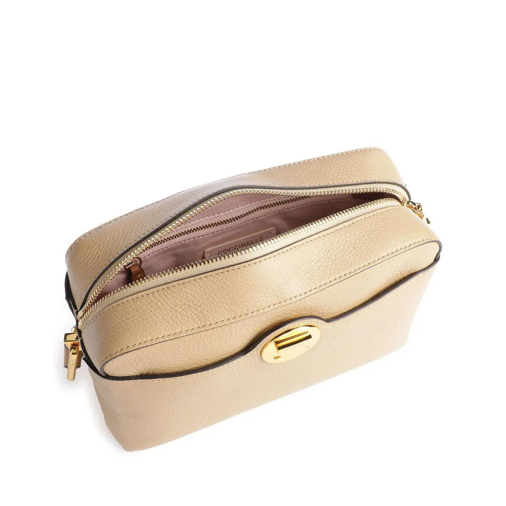 Borsa Donna a Tracolla COCCINELLE in Pelle linea Liya colore Fresh Beige - Cuir