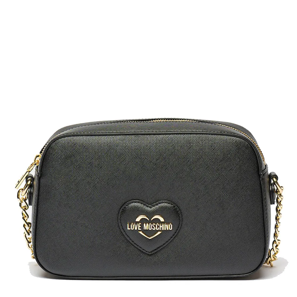 Borsa Donna a Tracolla LOVE MOSCHINO stampa Saffiano Nera