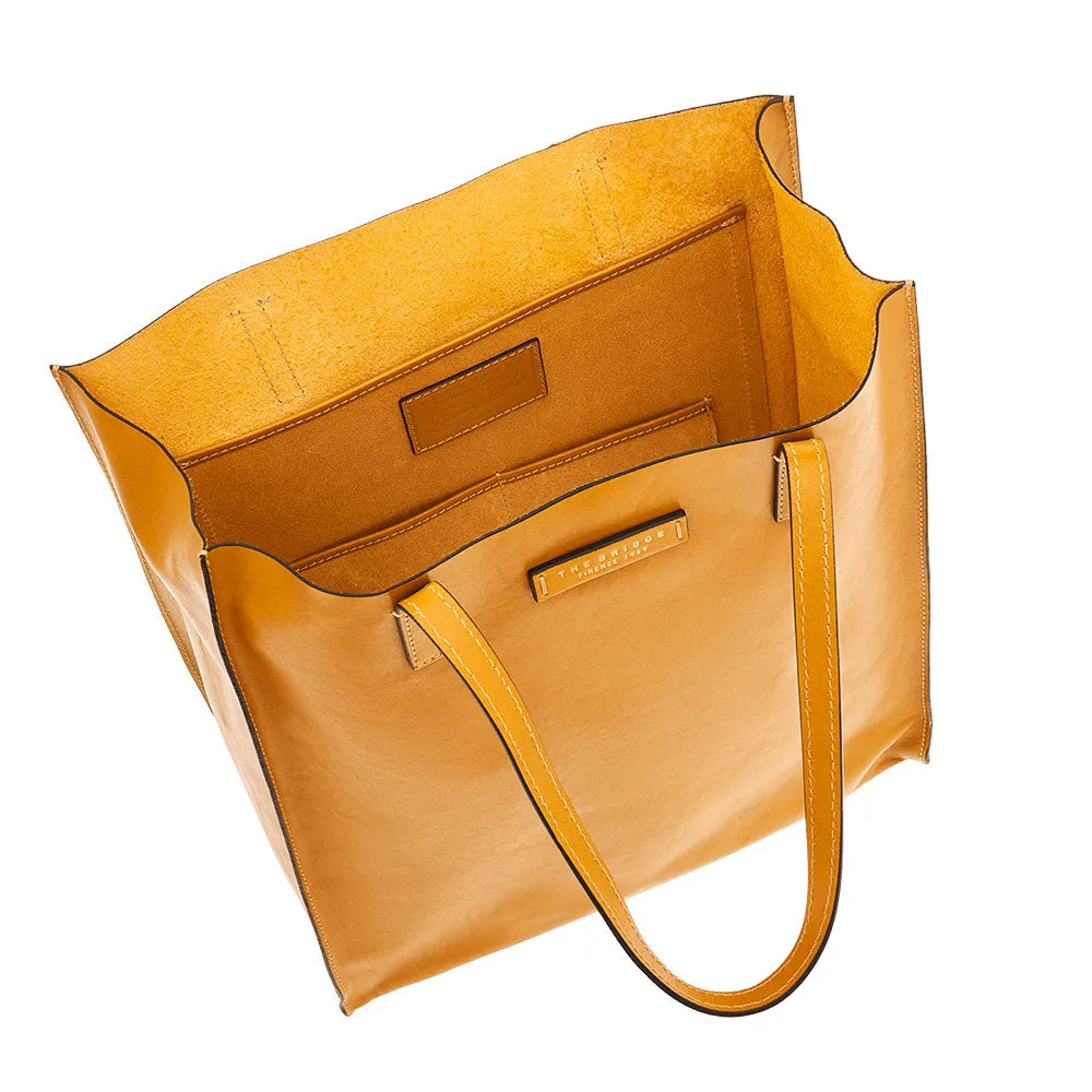 Borsa Donna Shopper Verticale THE BRIDGE linea Mirra in Pelle Giallo Miele