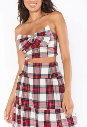 Bow Top-Winter Plaid