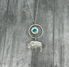 Buffalo Hoop Bullet Necklace