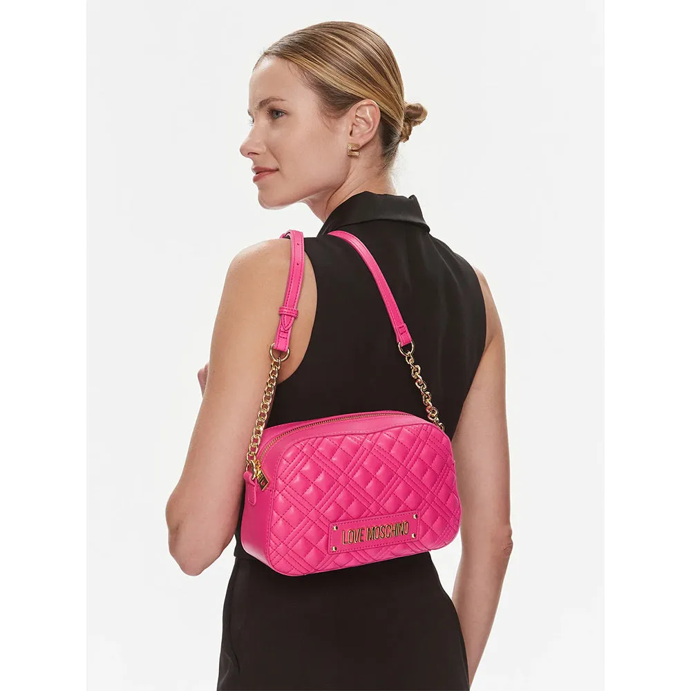 Camera Case con Tracolla LOVE MOSCHINO linea Shiny Quilted Fuxia