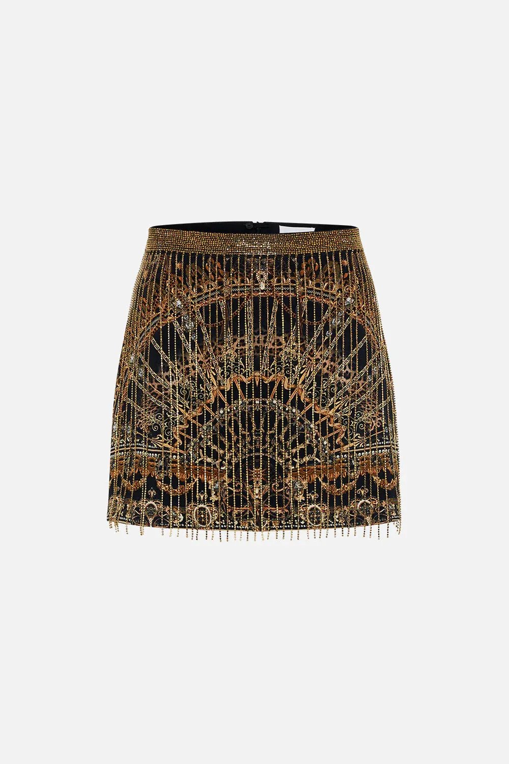 Camilla - Crystal Fringe Mini Skirt - Masked At Moonlight