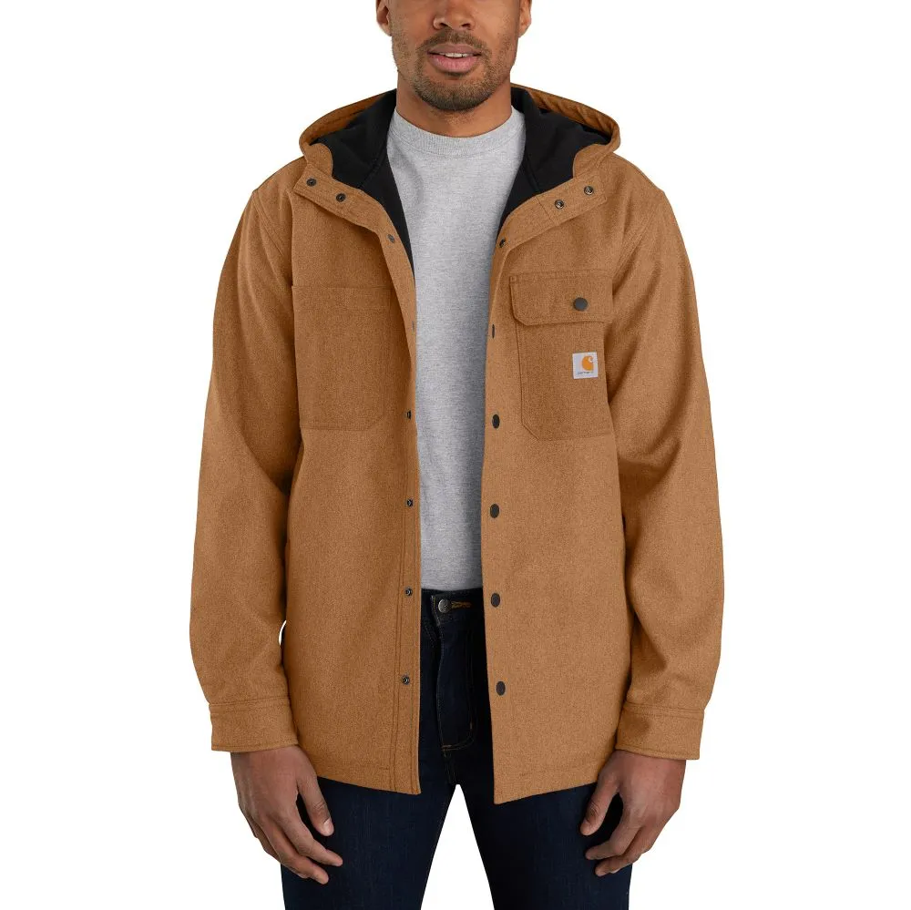 'Carhartt' Men's Rain Defender Heavyweight Hooded Shirt Jac - Oiled Walnut Heather