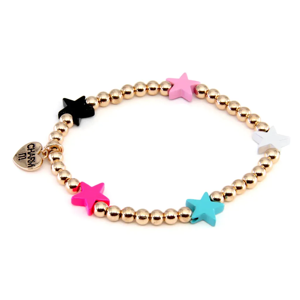 Charm It - Bracelet - Gold Beads with Stars