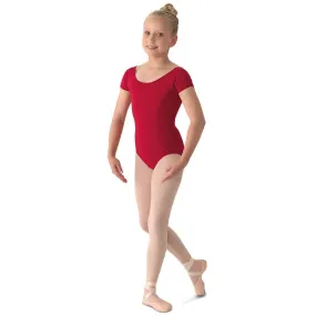 Child Basic Cap Sleeve Leotard - Garnet